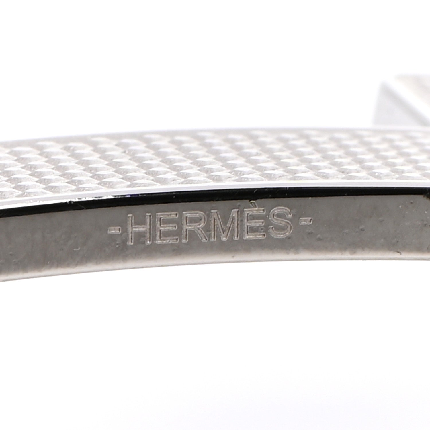 Hermes Palladium Guilloche 32mm H Belt Buckle 3 of 4
