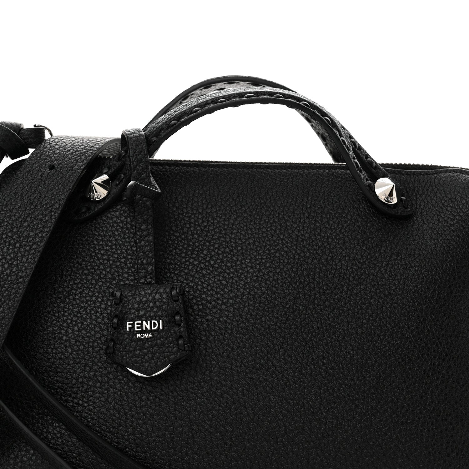 Fendi Cuoio Romano Selleria Medium By The Way Boston Bag Black 8 of 12