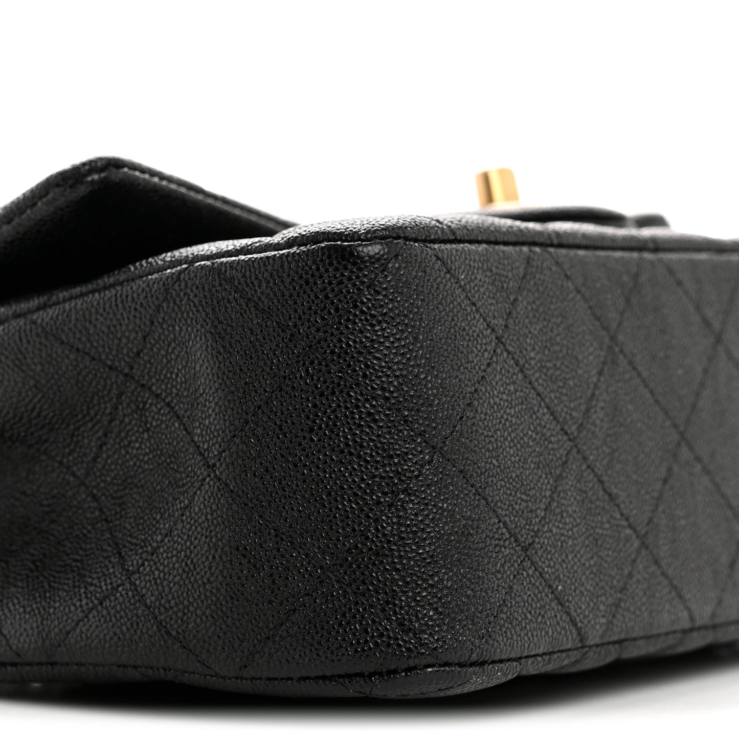 Caviar Quilted Mini Top Handle Rectangular Flap Black