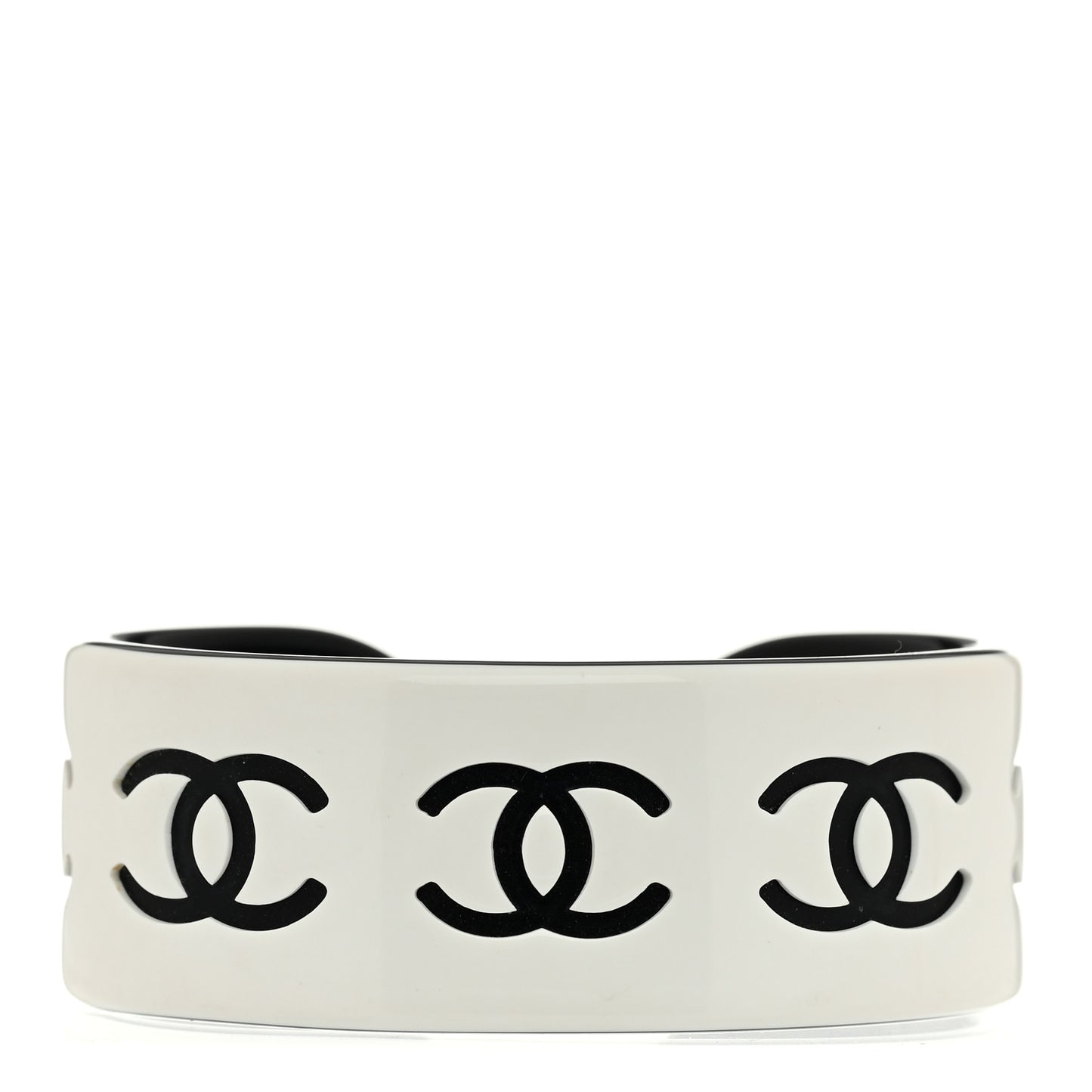 Resin CC Cuff Bracelet White Black