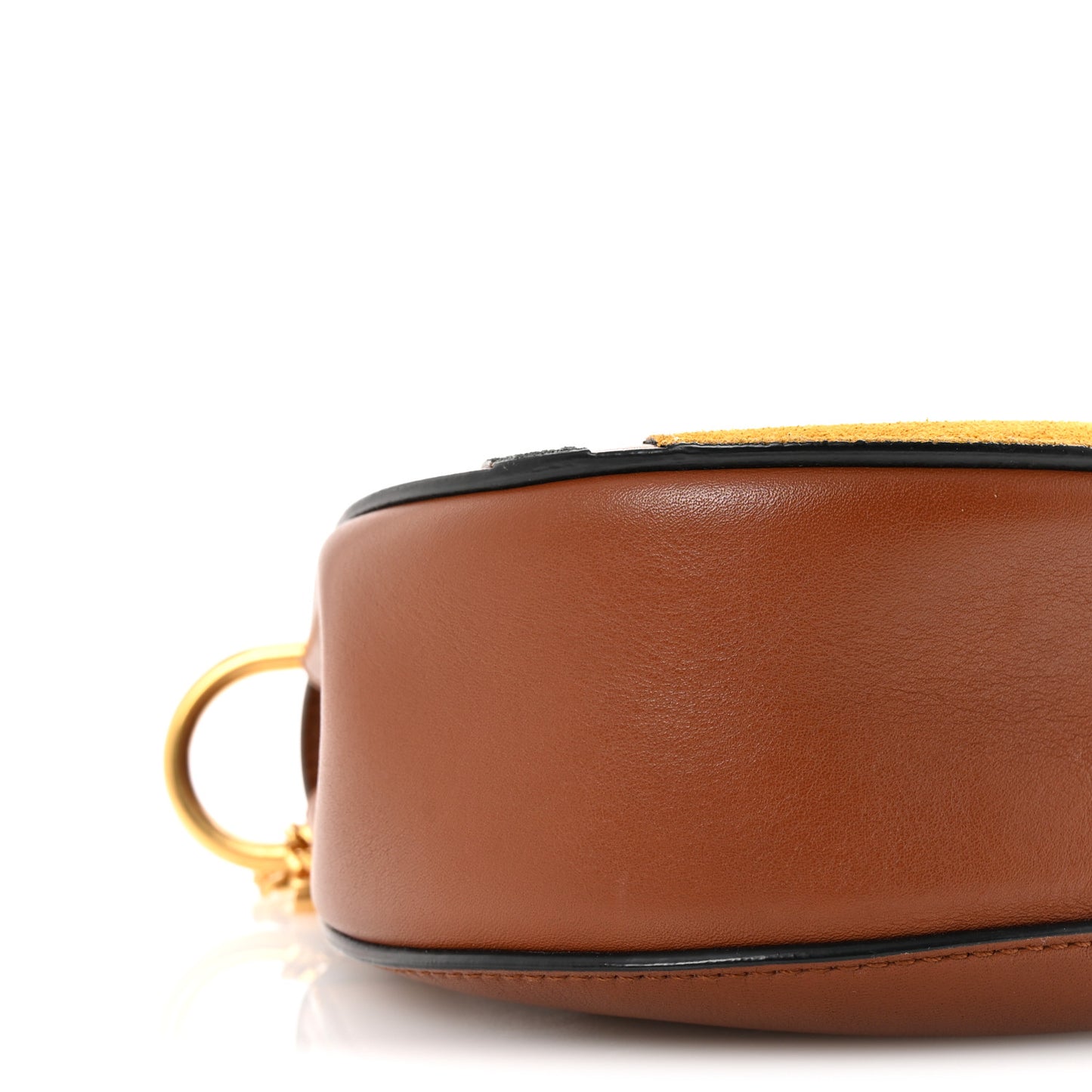 Suede Calfskin Patchwork Mini Drew Shoulder Bag Tobacco
