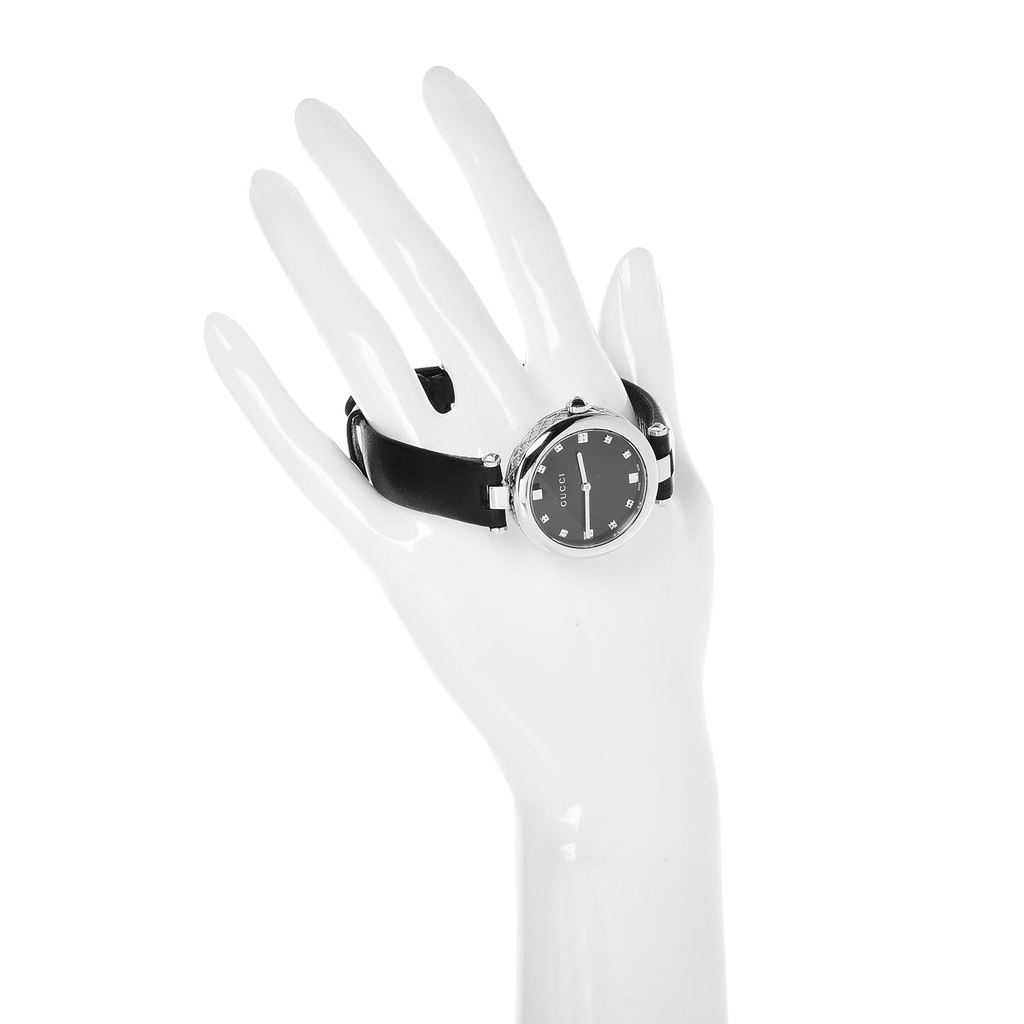 Stainless Steel Calfskin 32mm Diamantissima Quartz Watch Black