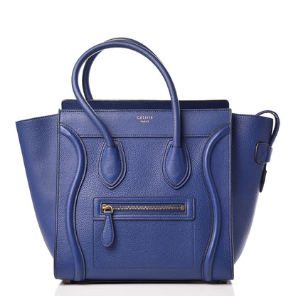 Celine Drummed Calfskin Micro Luggage Indigo 3 of 13