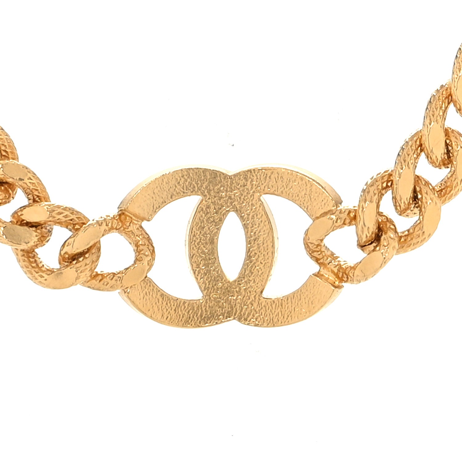 Chanel Crystal Chain Link CC Choker Necklace Gold 5 of 7