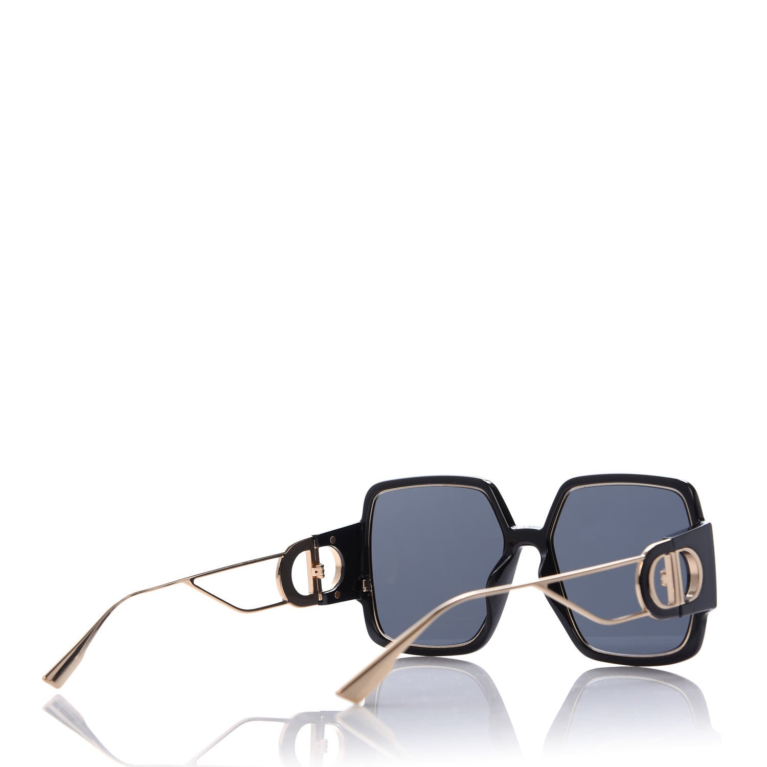 Christian Dior Rectangular 30 Montaigne 1 Sunglasses Black Gold 4 of 7