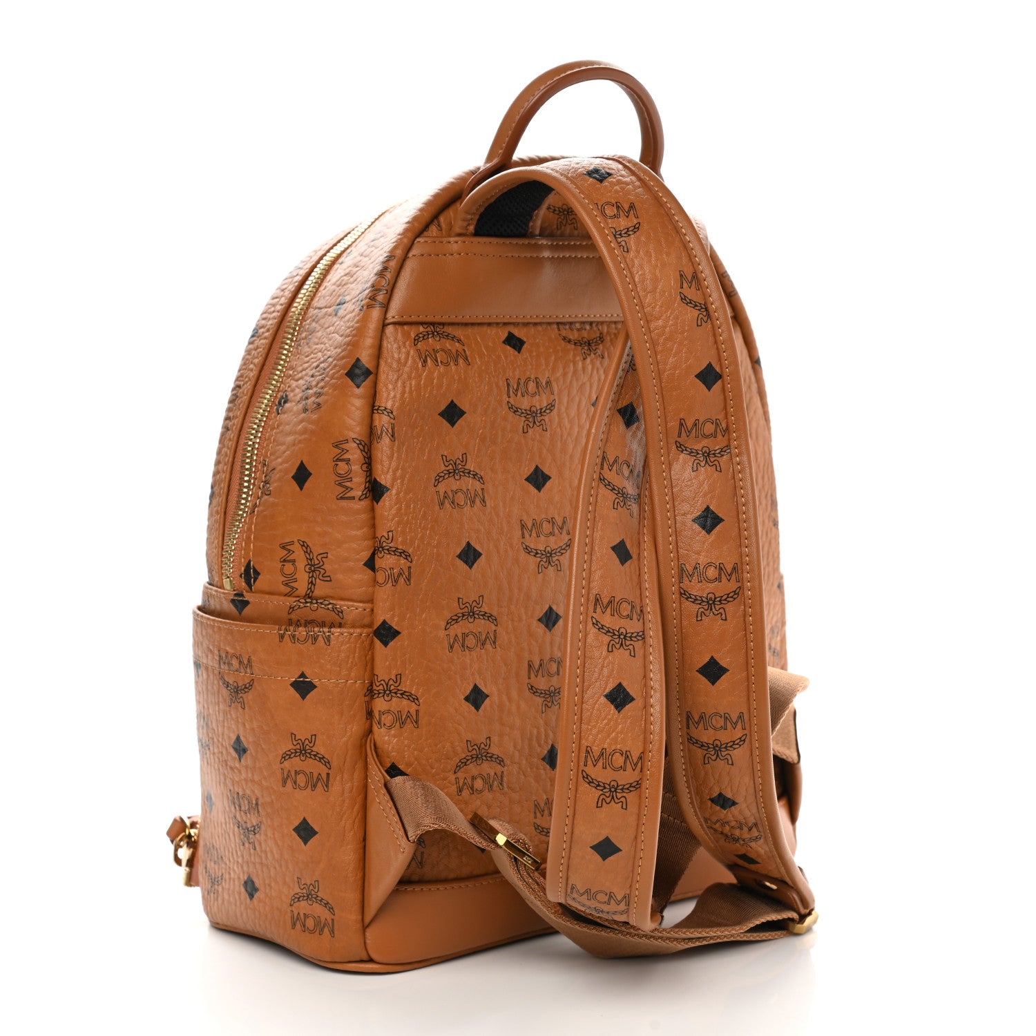 MCM Visetos Studded Medium Dual Stark Backpack Cognac 2 of 13