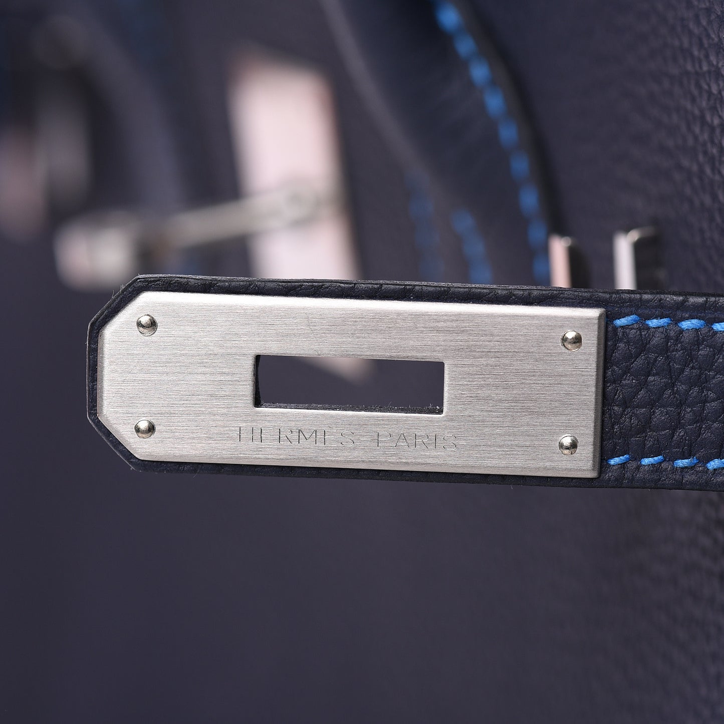 Togo Horseshoe Birkin 30 Bleu Nuit Bleu Hydra