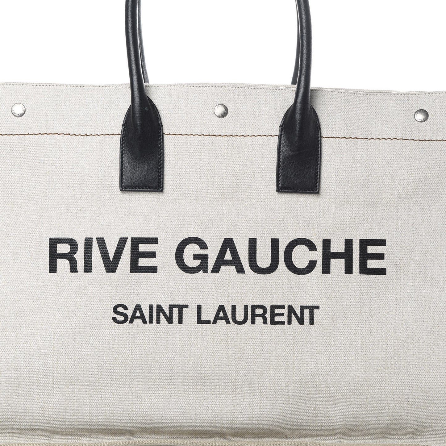 Linen Calfskin Rive Gauche Tote Optic White