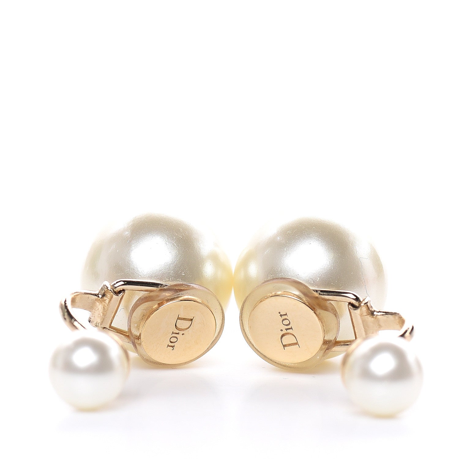 Christian Dior Pearl Clip On Earrings Cream 4 of 4