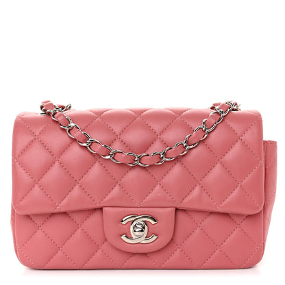 Chanel Lambskin Quilted Mini Rectangular Flap Pink 1 of 10
