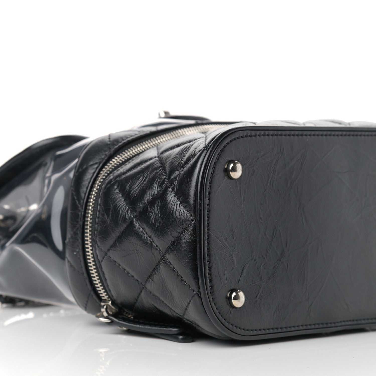 Chanel Crumpled Calfskin PVC Quilted Flap Black 9 of 11