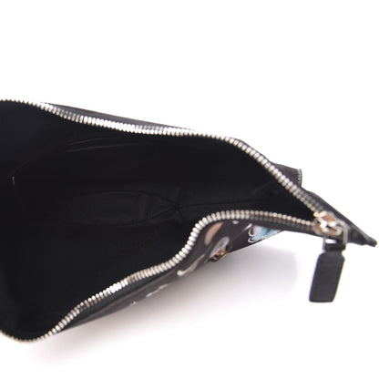 Alexander McQueen Silk Nocturnal De Manta Clutch Black Multicolor 5 of 10