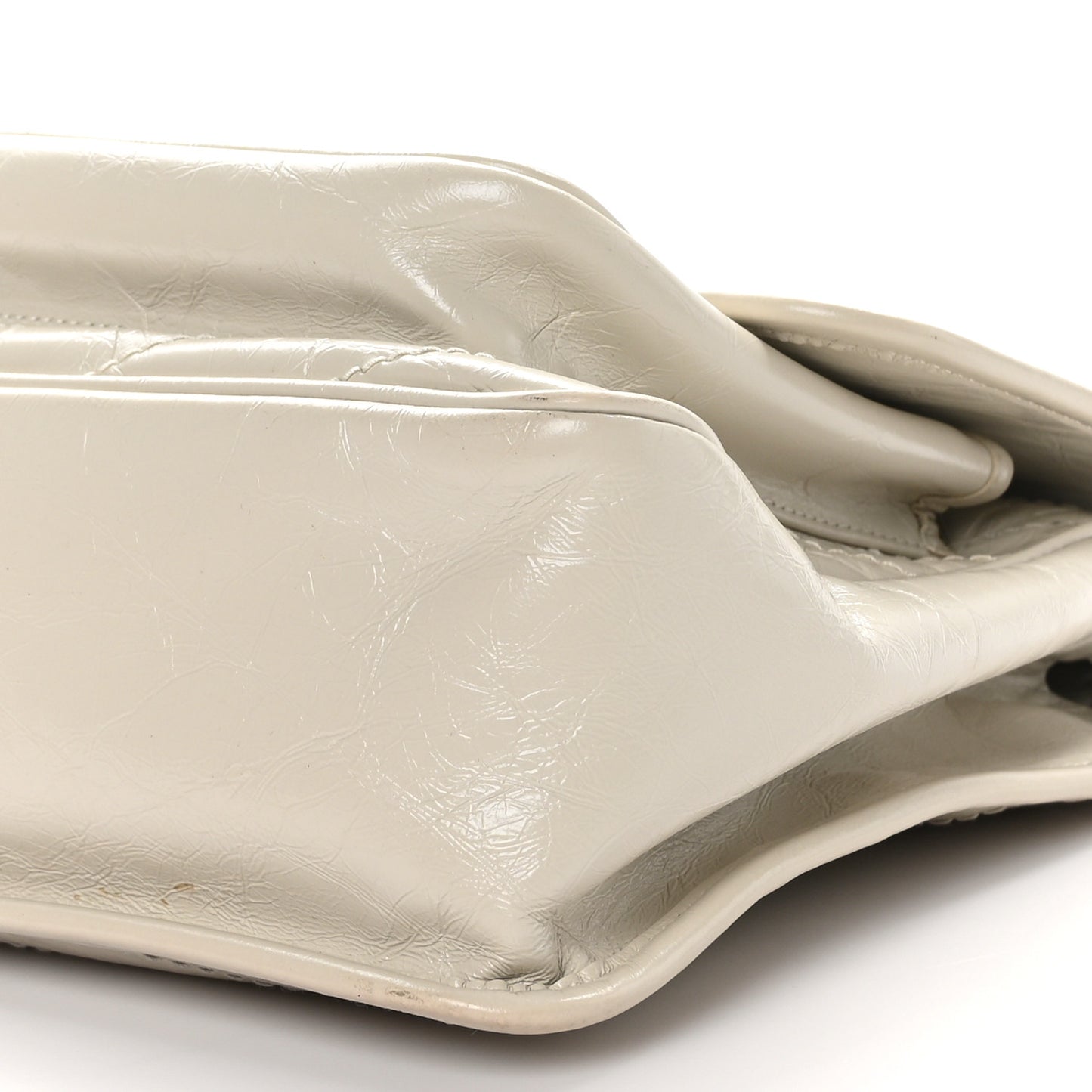 Crinkled Calfskin Matelasse Monogram Medium Niki Chain Satchel Ivory