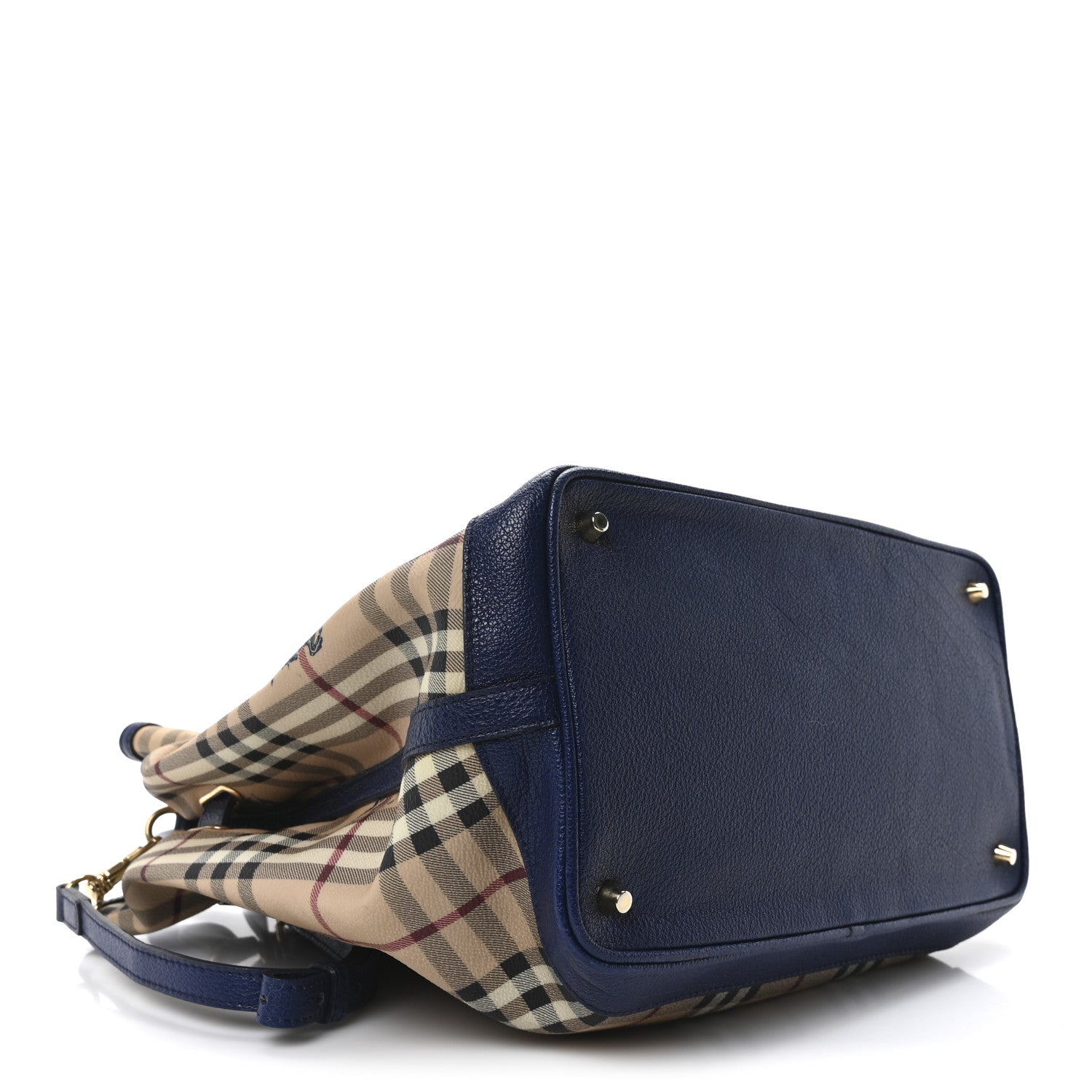 Burberry Haymarket Check Medium Golderton Tote Blue 4 of 9
