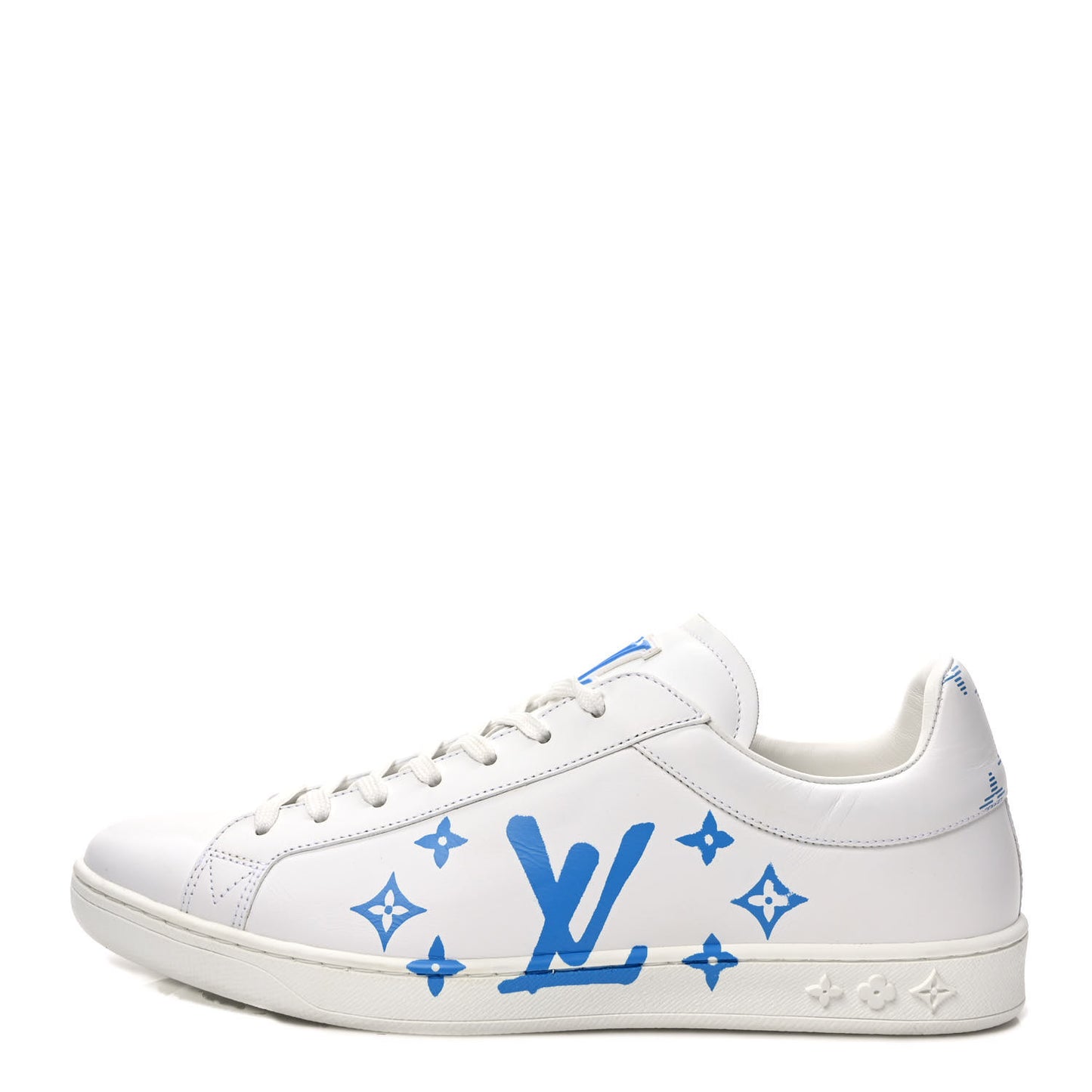 Calfskin Luxembourg Samothrace Mens Sneakers 8 White Blue