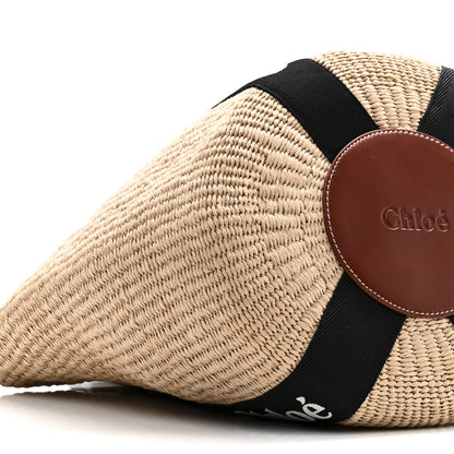 Chloe X MIFUKO Raffia Large Woody Basket Bag Black Beige 8 of 9