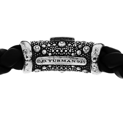 David Yurman Sterling Silver Rubber 8mm Weave Bracelet Black 3 of 3