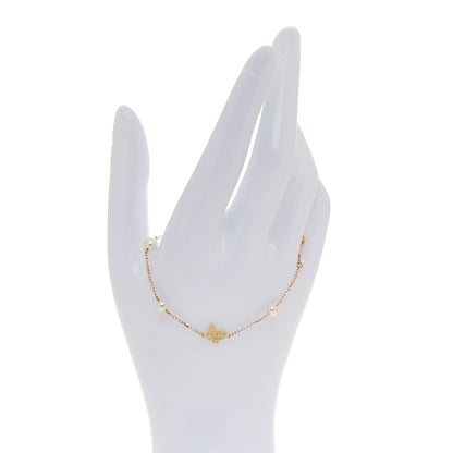 Mikimoto 18K Yellow Gold Diamond Akoya Cultured Pearl Butterfly Bracelet 2 of 4