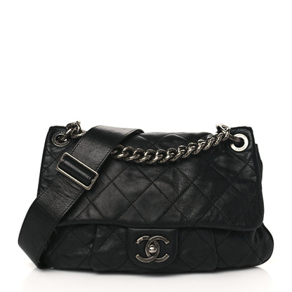 Chanel Calfskin Coco Pleats Messenger Flap Black 1 of 10