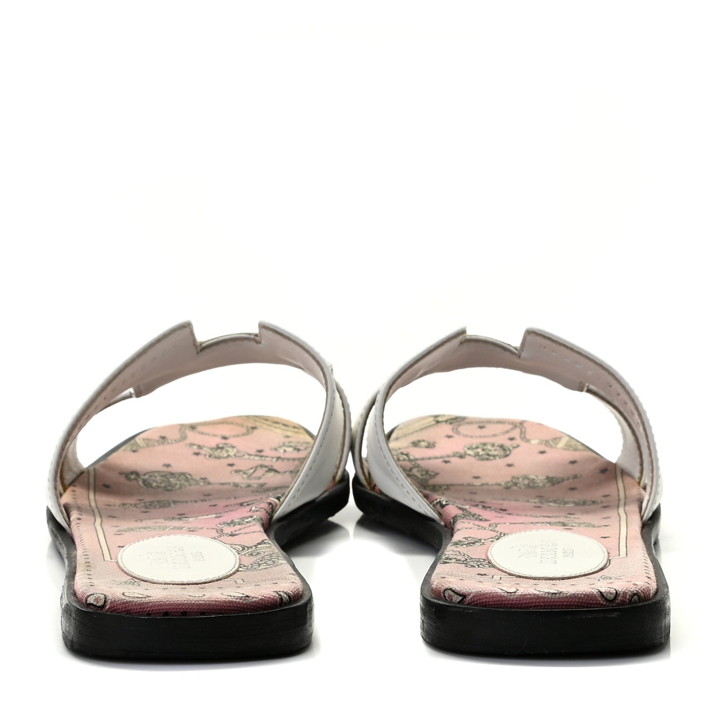 Box Calfskin Bois De Rose Oran Sandals 40 White