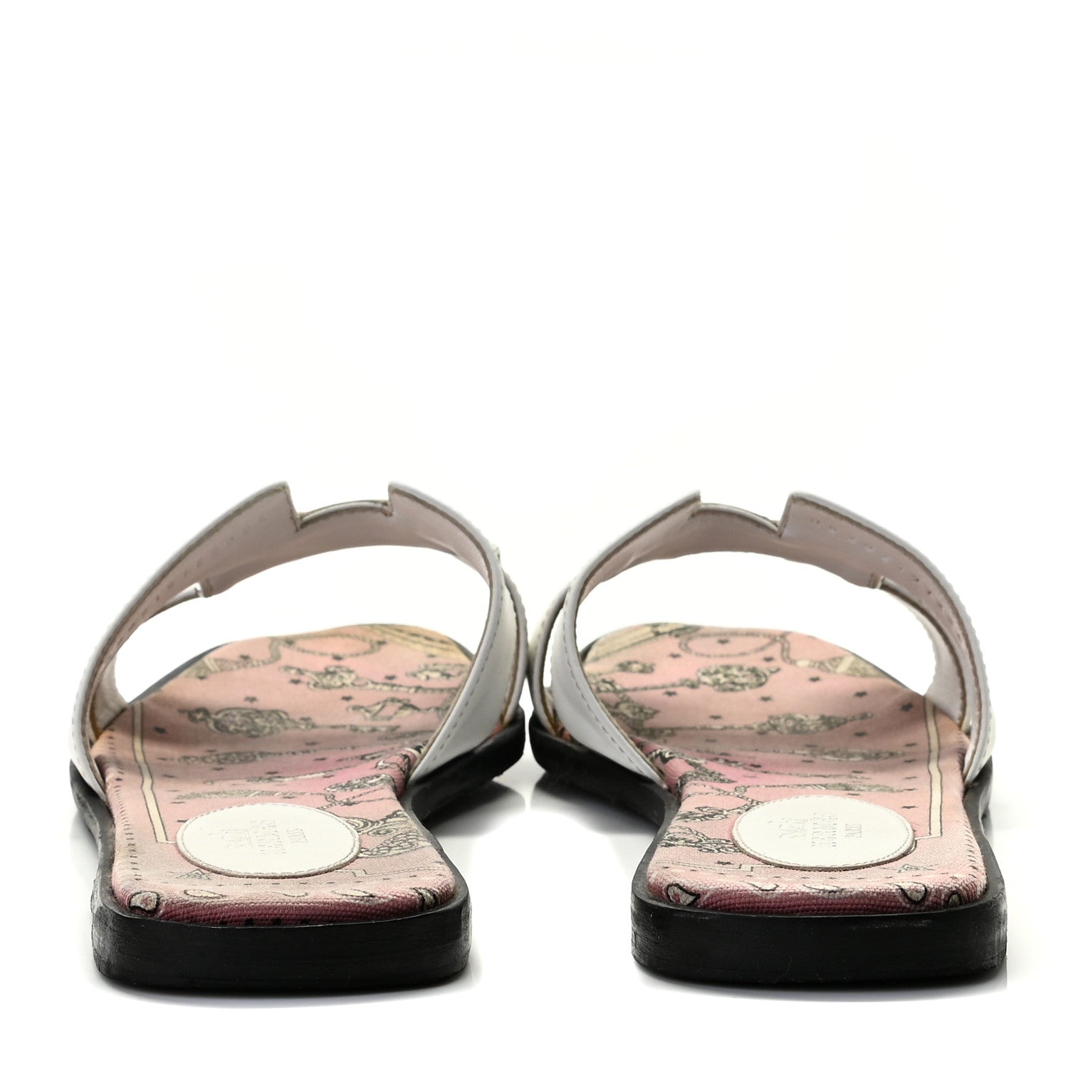 Hermes Box Calfskin Bois De Rose Oran Sandals 40 White 5 of 13