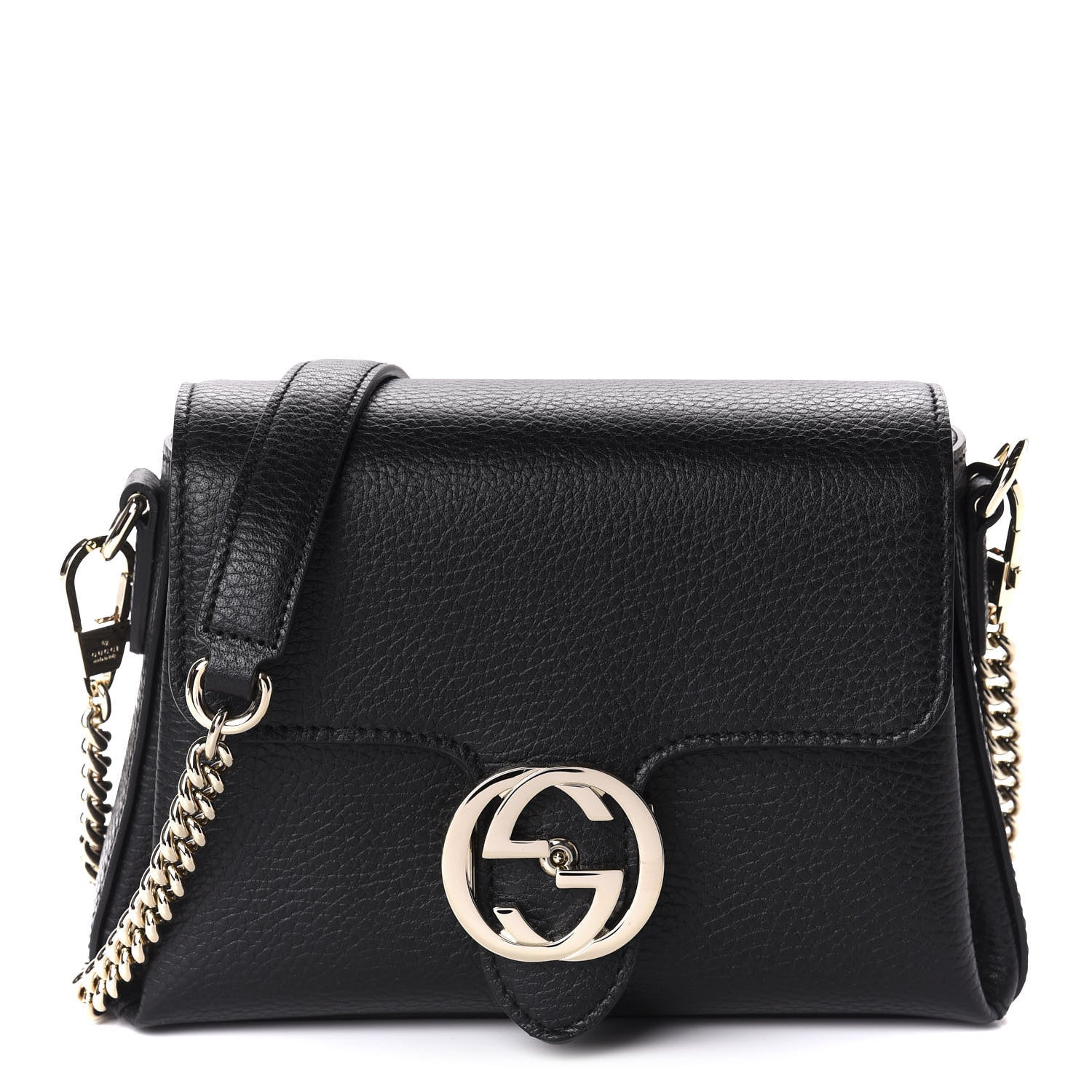Gucci Dollar Calfskin Interlocking G Crossbody Bag Black 1 of 9