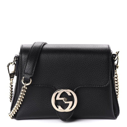 Gucci Dollar Calfskin Interlocking G Crossbody Bag Black 1 of 9
