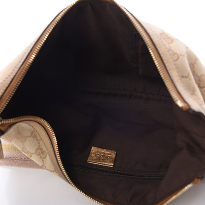 Gucci Monogram Web Medium Half Moon Hobo Gold Pink 5 of 10