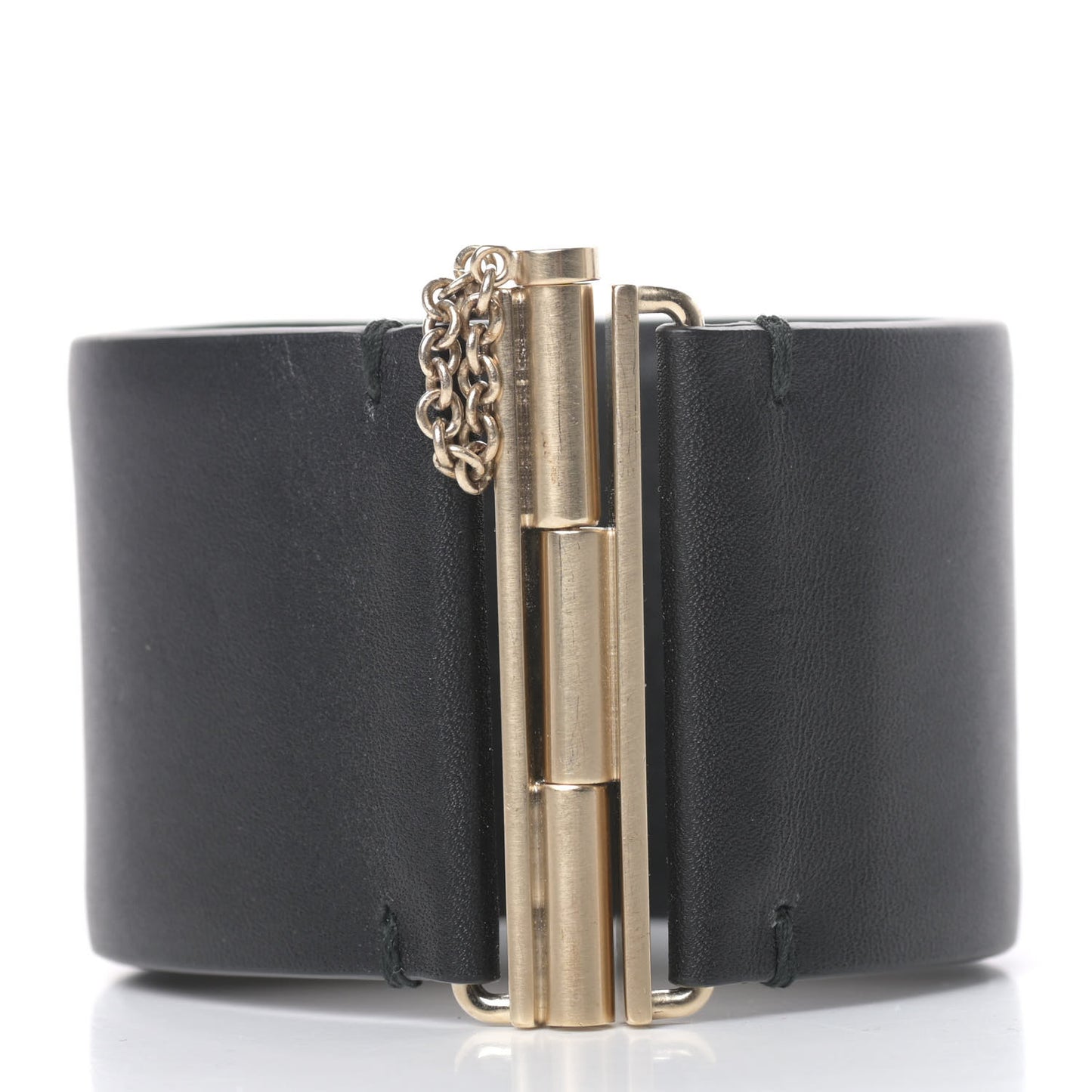 Calfskin CC Wide Cuff M Black Gold