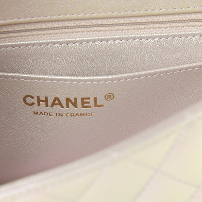 Chanel Iridescent Lambskin Quilted Mini Rectangular Flap Ivory 6 of 11