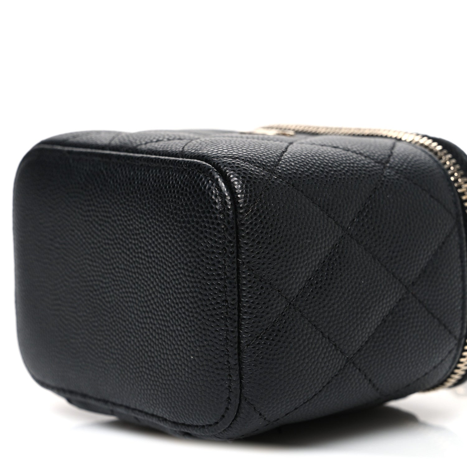 Chanel Caviar Quilted Mini Vanity Case With Chain Black 10 of 10
