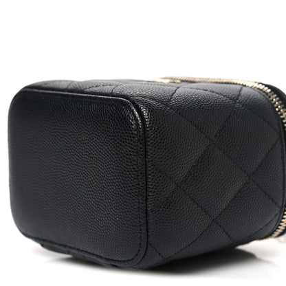 Chanel Caviar Quilted Mini Vanity Case With Chain Black 10 of 10