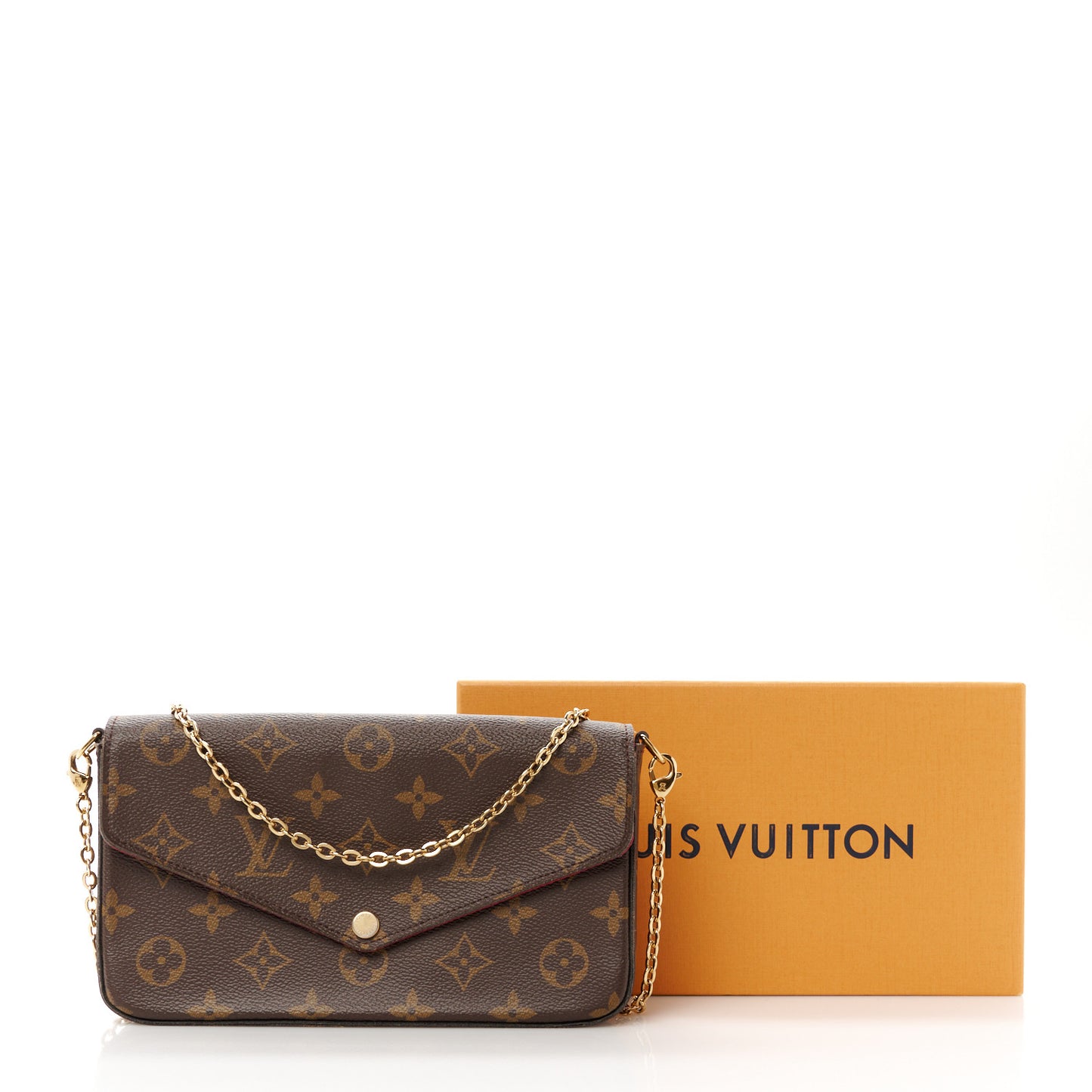 Monogram Pochette Felicie Chain Wallet Fuchsia