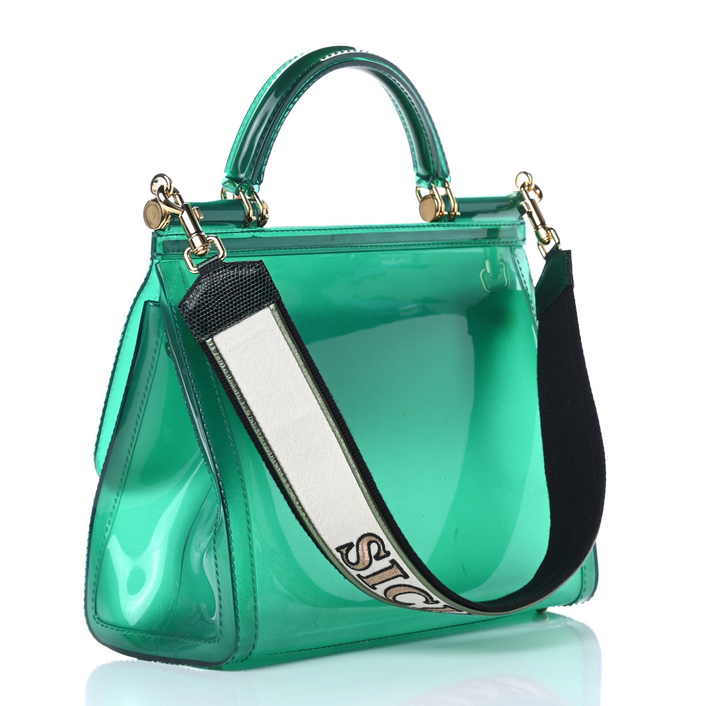 Rubber Semi Transparent Miss Sicily Satchel Verde