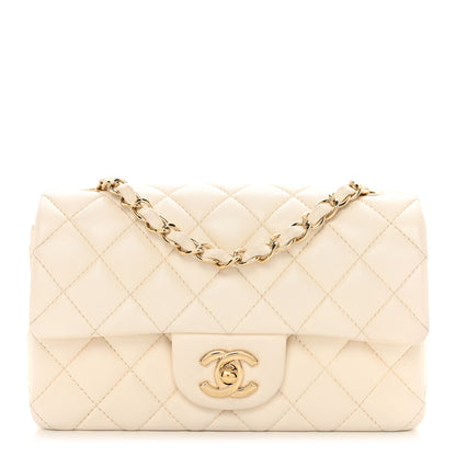 Chanel Lambskin Quilted Mini Rectangular Flap White 1 of 10