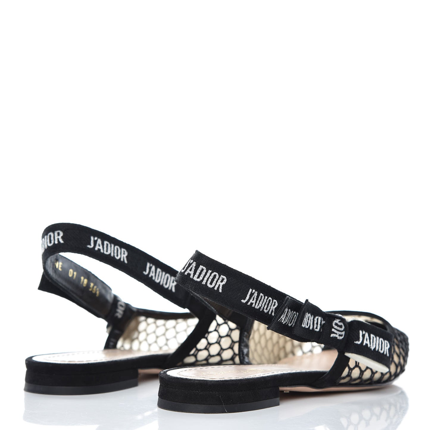 Resille Lambskin Ribbon J'Adior Slingback Ballet Flats 36 Black