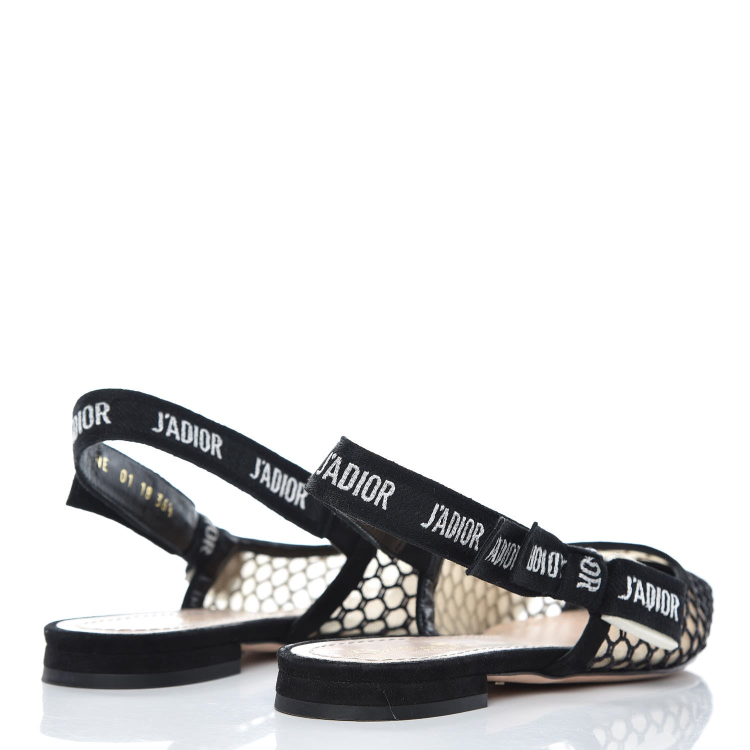 Christian Dior Resille Lambskin Ribbon J'Adior Slingback Ballet Flats 36 Black 5 of 10