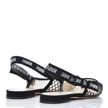Christian Dior Resille Lambskin Ribbon J'Adior Slingback Ballet Flats 36 Black 5 of 10