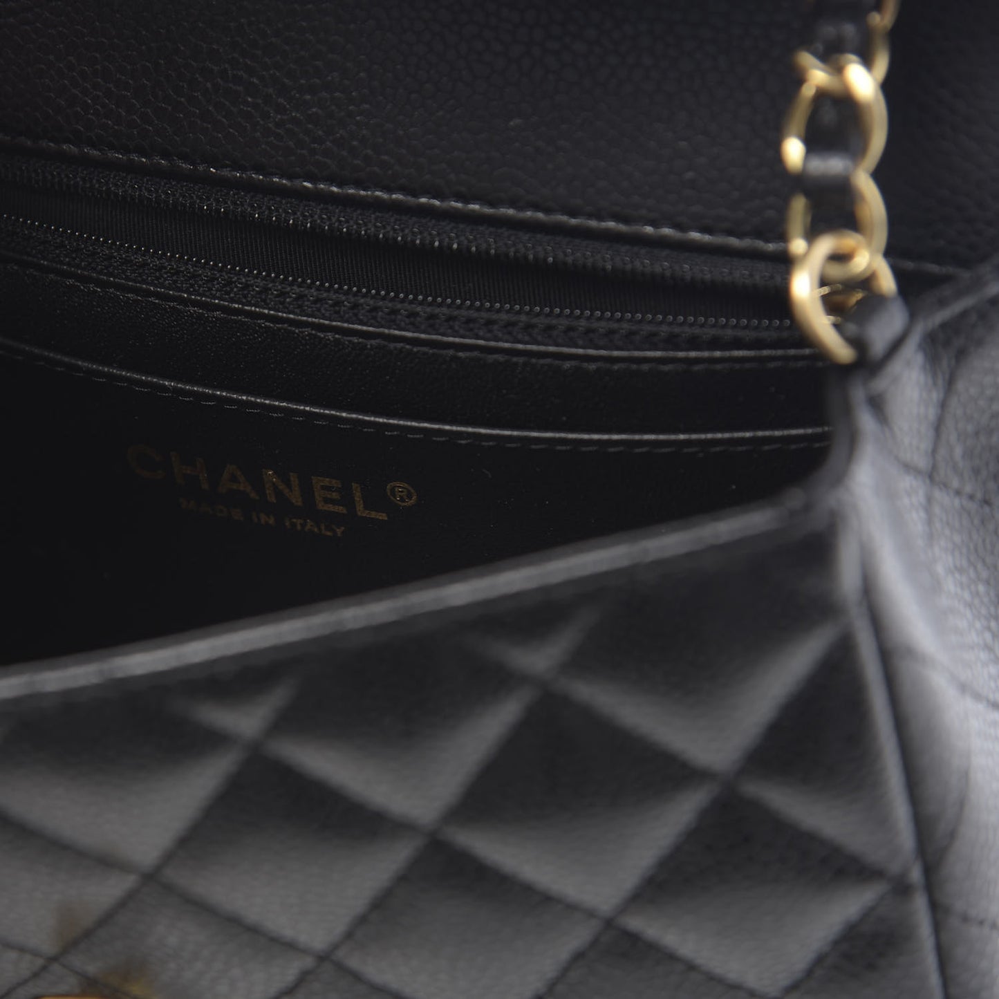 Caviar Quilted Mini Rectangular Flap Black