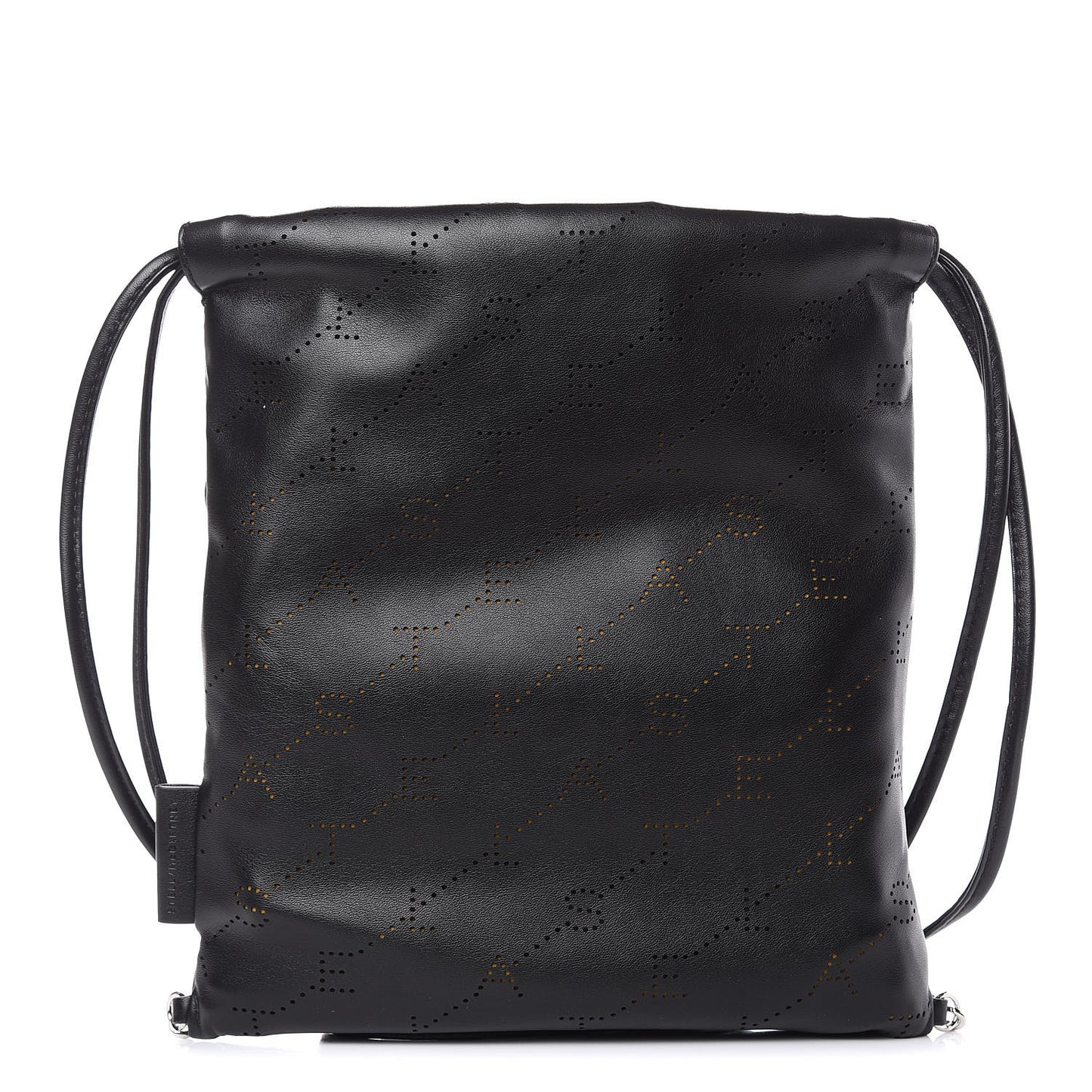 Eco Alter Nappa Perforated Logo Mini Drawstring Backpack Black