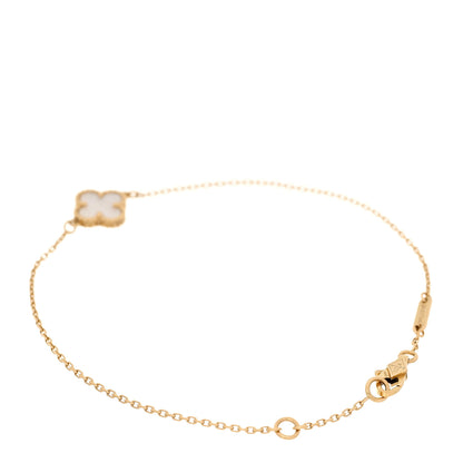 Van Cleef & Arpels 18K Yellow Gold Mother of Pearl Sweet Alhambra Bracelet 3 of 7