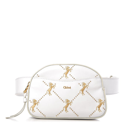 Chloe Smooth Calfskin Little Horses Embroidered Signature Belt Bag Brilliant White 1 of 9