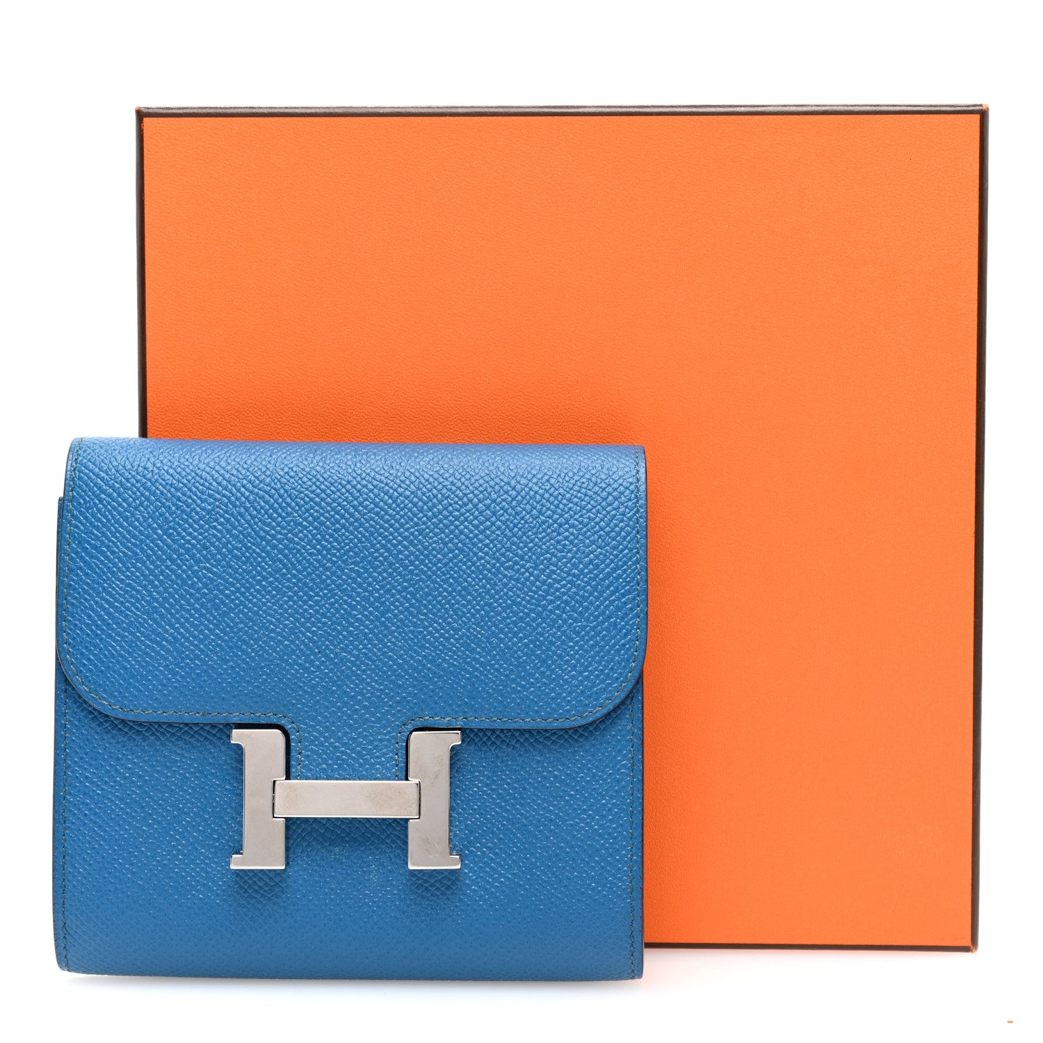 Hermes Epsom Constance Compact Passant Wallet Bleu Izmir 9 of 9