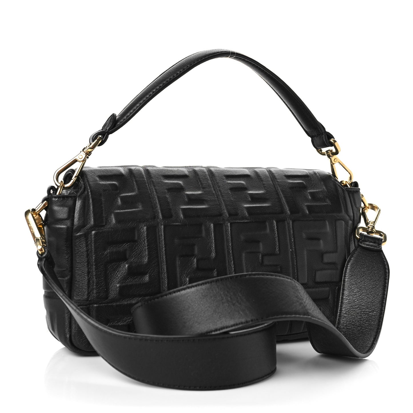 Nappa FF 1974 Embossed Baguette Black
