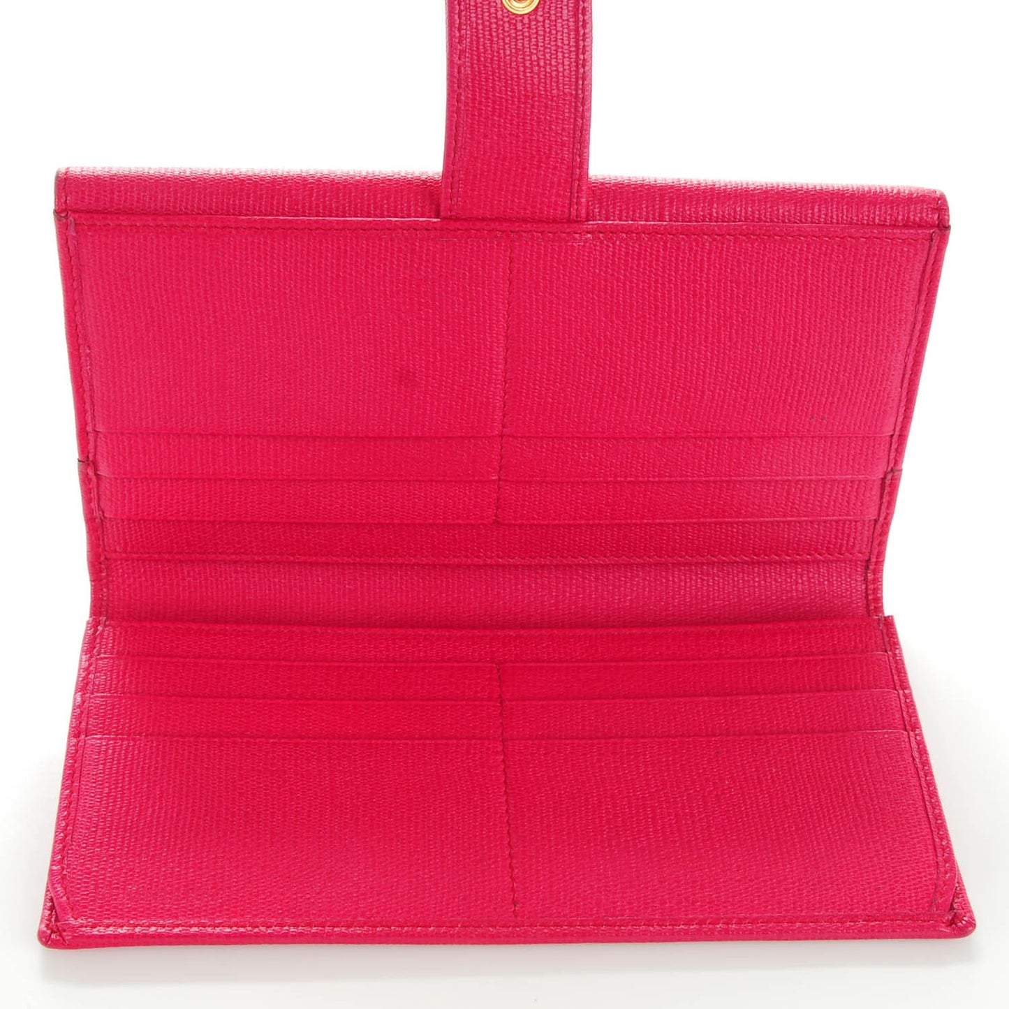 Textured Calfskin Classic Y Wallet Fuchsia