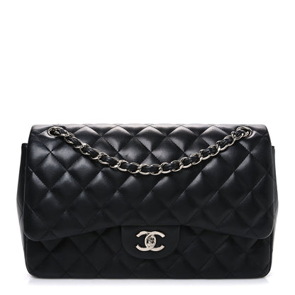 Chanel Lambskin Quilted Jumbo Double Flap Black 1 of 11
