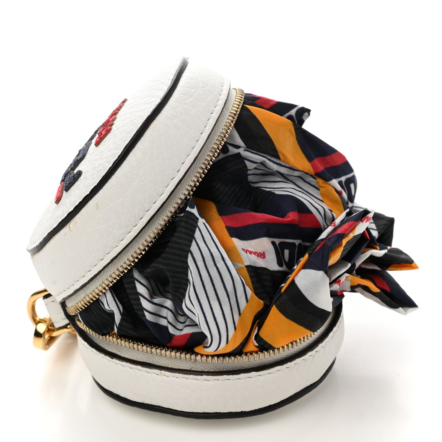 Fendi X FILA Calfskin Mania Tote Charm White Blueberry Multicolor 13 of 13