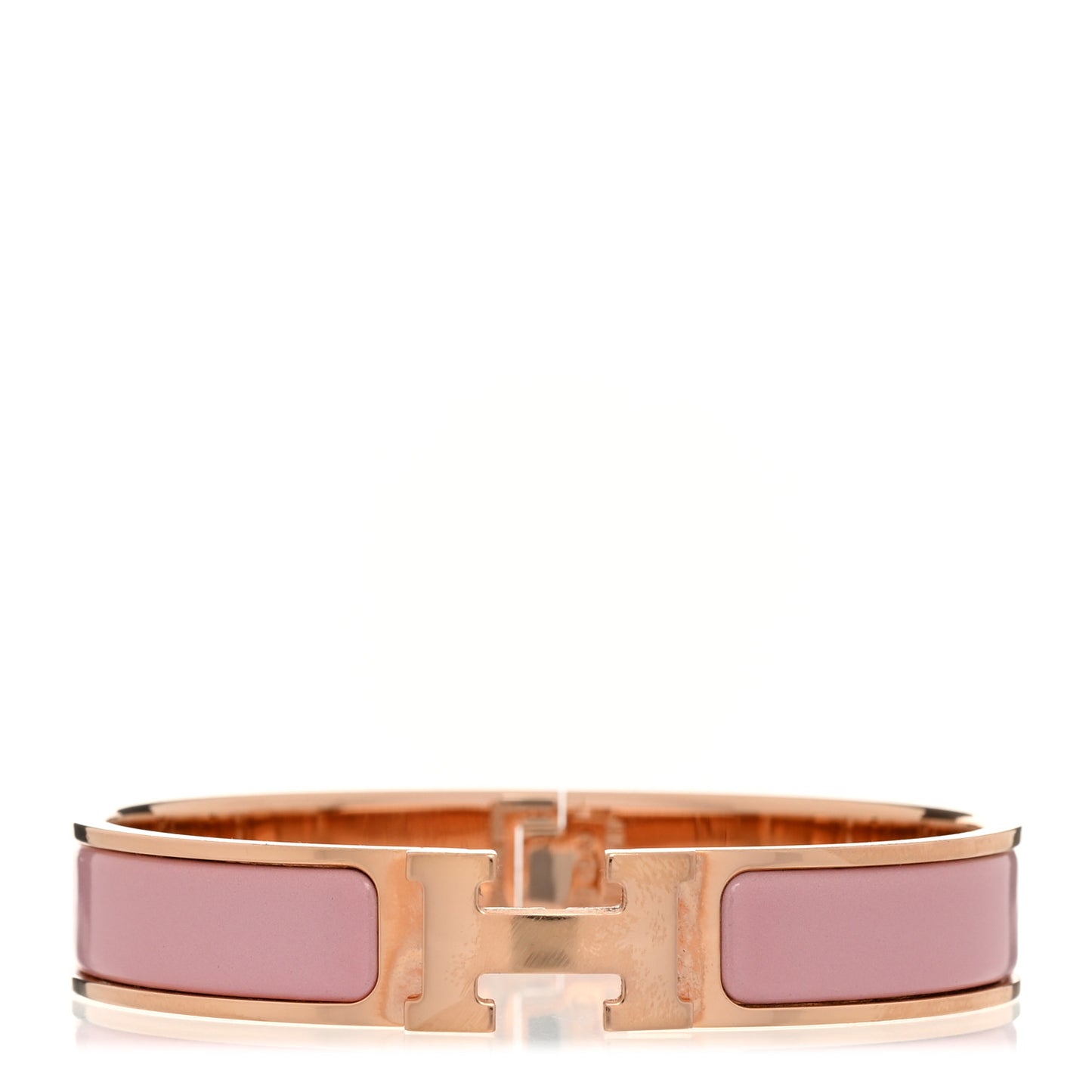 Enamel Narrow Clic Clac H Bracelet PM Rose Nacarat