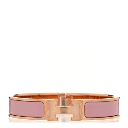 Hermes Enamel Narrow Clic Clac H Bracelet PM Rose Nacarat 1 of 4