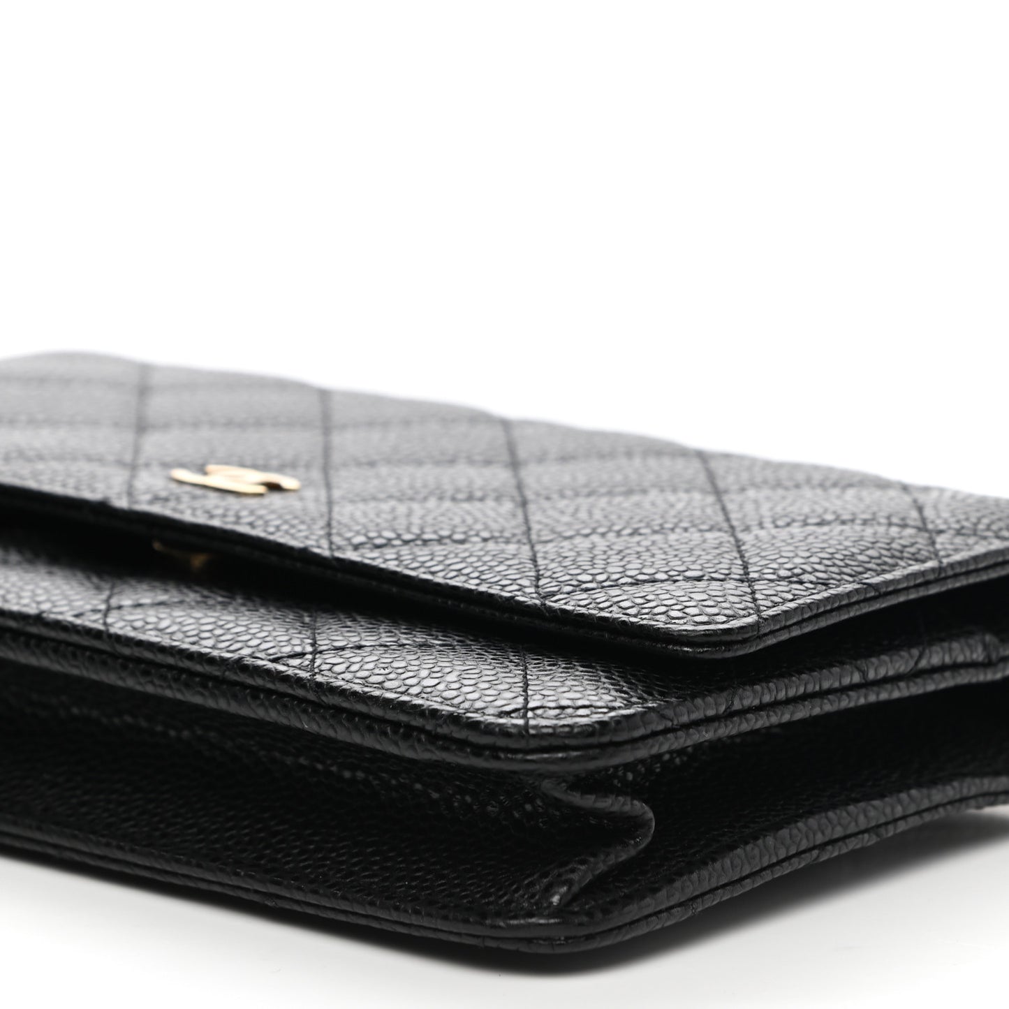 Caviar Quilted Wallet On Chain WOC Black